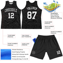 Load image into Gallery viewer, Custom Black White Fragment Art Round Neck Sublimation Basketball Suit Jersey
