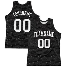 Load image into Gallery viewer, Custom Black White Fragment Art Round Neck Sublimation Basketball Suit Jersey
