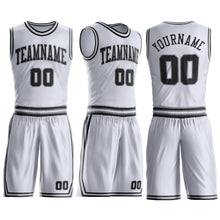 Laden Sie das Bild in den Galerie-Viewer, Custom White Black-Gray Round Neck Suit Basketball Jersey

