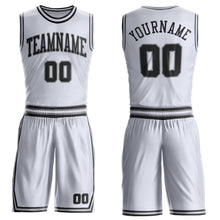 Laden Sie das Bild in den Galerie-Viewer, Custom White Black-Gray Round Neck Suit Basketball Jersey

