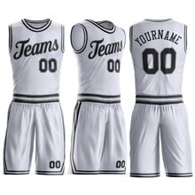 Charger l'image dans la galerie, Custom White Black-Gray Round Neck Suit Basketball Jersey
