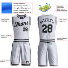 Charger l'image dans la galerie, Custom White Black-Gray Round Neck Suit Basketball Jersey
