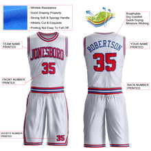 Laden Sie das Bild in den Galerie-Viewer, Custom White Red-Royal Round Neck Suit Basketball Jersey
