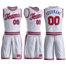 Загрузить изображение в средство просмотра галереи, Custom White Red-Royal Round Neck Suit Basketball Jersey
