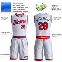Загрузить изображение в средство просмотра галереи, Custom White Red-Royal Round Neck Suit Basketball Jersey
