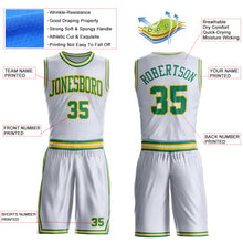 Charger l'image dans la galerie, Custom White Kelly Green-Gold Round Neck Suit Basketball Jersey
