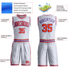 Laden Sie das Bild in den Galerie-Viewer, Custom White Orange-Purple Round Neck Suit Basketball Jersey
