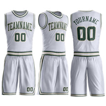 Load image into Gallery viewer, Custom White Green-Cream Round Neck Suit Basketball Jersey
