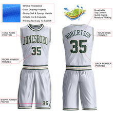 Load image into Gallery viewer, Custom White Green-Cream Round Neck Suit Basketball Jersey
