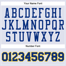 Load image into Gallery viewer, Custom White Royal-Gold Round Neck Suit Basketball Jersey
