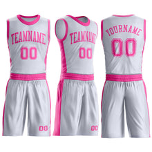 Загрузить изображение в средство просмотра галереи, Custom White Pink Round Neck Suit Basketball Jersey
