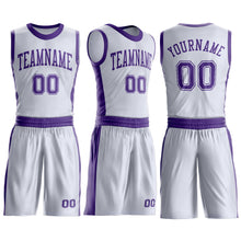 Charger l'image dans la galerie, Custom White Purple Round Neck Suit Basketball Jersey
