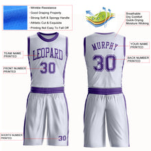 Charger l'image dans la galerie, Custom White Purple Round Neck Suit Basketball Jersey
