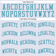 Laden Sie das Bild in den Galerie-Viewer, Custom White Teal Round Neck Suit Basketball Jersey
