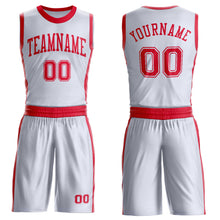 Laden Sie das Bild in den Galerie-Viewer, Custom White Red Round Neck Suit Basketball Jersey
