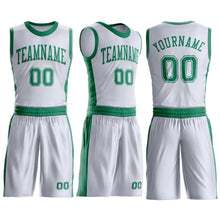 Laden Sie das Bild in den Galerie-Viewer, Custom White Kelly Green Round Neck Suit Basketball Jersey
