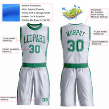 Laden Sie das Bild in den Galerie-Viewer, Custom White Kelly Green Round Neck Suit Basketball Jersey
