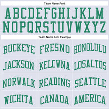 Laden Sie das Bild in den Galerie-Viewer, Custom White Kelly Green Round Neck Suit Basketball Jersey
