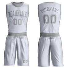 Charger l'image dans la galerie, Custom White Gray Round Neck Suit Basketball Jersey
