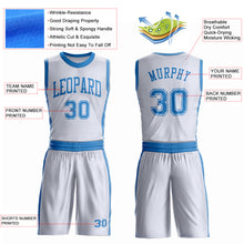 Load image into Gallery viewer, Custom White Blue Round Neck Suit Basketball Jersey
