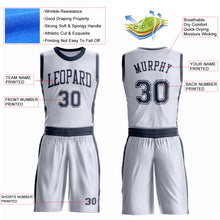 Charger l'image dans la galerie, Custom White Navy Round Neck Suit Basketball Jersey
