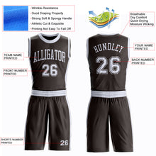 Laden Sie das Bild in den Galerie-Viewer, Custom Brown White Round Neck Suit Basketball Jersey
