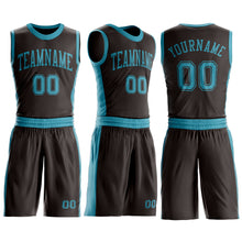 Загрузить изображение в средство просмотра галереи, Custom Brown Teal Round Neck Suit Basketball Jersey
