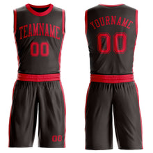 Laden Sie das Bild in den Galerie-Viewer, Custom Brown Red Round Neck Suit Basketball Jersey
