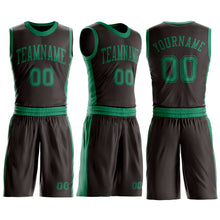 Load image into Gallery viewer, Custom Brown Kelly Green Round Neck Suit Basketball Jersey
