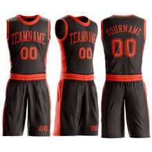 Laden Sie das Bild in den Galerie-Viewer, Custom Brown Orange Round Neck Suit Basketball Jersey
