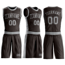 Загрузить изображение в средство просмотра галереи, Custom Brown Gray Round Neck Suit Basketball Jersey

