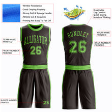 Laden Sie das Bild in den Galerie-Viewer, Custom Brown Neon Green Round Neck Suit Basketball Jersey
