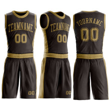 Charger l'image dans la galerie, Custom Brown Old Gold Round Neck Suit Basketball Jersey

