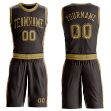 Charger l'image dans la galerie, Custom Brown Old Gold Round Neck Suit Basketball Jersey

