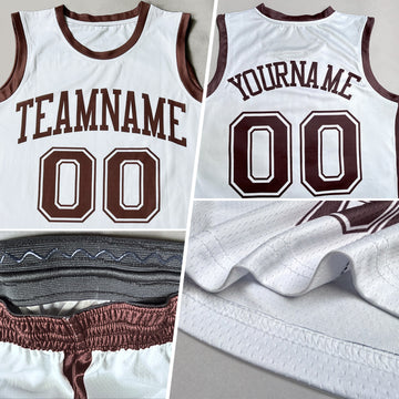 Custom Pink White Round Neck Suit Basketball Jersey