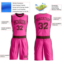 Charger l'image dans la galerie, Custom Pink Brown Round Neck Suit Basketball Jersey
