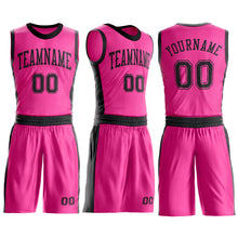 Загрузить изображение в средство просмотра галереи, Custom Pink Black Round Neck Suit Basketball Jersey
