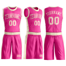 Загрузить изображение в средство просмотра галереи, Custom Pink Cream Round Neck Suit Basketball Jersey
