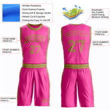 Загрузить изображение в средство просмотра галереи, Custom Pink Old Gold Round Neck Suit Basketball Jersey

