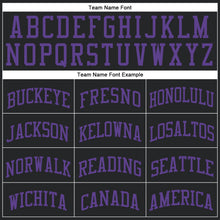 Load image into Gallery viewer, Custom Black Purple Round Neck Suit Basketball Jersey
