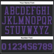 Load image into Gallery viewer, Custom Black Purple Round Neck Suit Basketball Jersey
