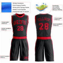 Charger l'image dans la galerie, Custom Black Red Round Neck Suit Basketball Jersey
