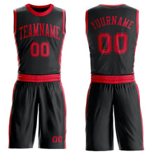 Charger l'image dans la galerie, Custom Black Red Round Neck Suit Basketball Jersey
