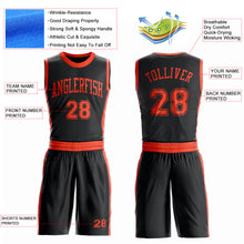 Charger l'image dans la galerie, Custom Black Orange Round Neck Suit Basketball Jersey
