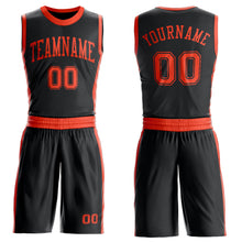 Charger l'image dans la galerie, Custom Black Orange Round Neck Suit Basketball Jersey
