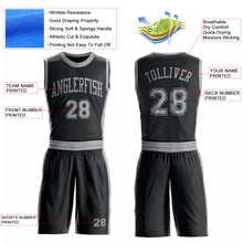 Charger l'image dans la galerie, Custom Black Gray Round Neck Suit Basketball Jersey
