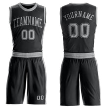Charger l'image dans la galerie, Custom Black Gray Round Neck Suit Basketball Jersey
