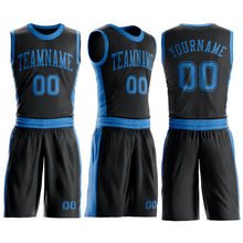 Загрузить изображение в средство просмотра галереи, Custom Black Blue Round Neck Suit Basketball Jersey
