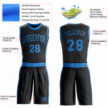 Загрузить изображение в средство просмотра галереи, Custom Black Blue Round Neck Suit Basketball Jersey
