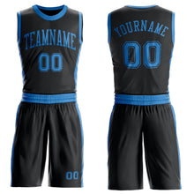 Загрузить изображение в средство просмотра галереи, Custom Black Blue Round Neck Suit Basketball Jersey
